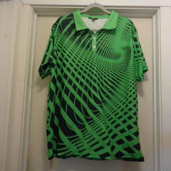 60S STYLED MOD OP ART MENS POLO SHIRT WOWIE BY OUKU 2 X L - Picture 1 of 7
